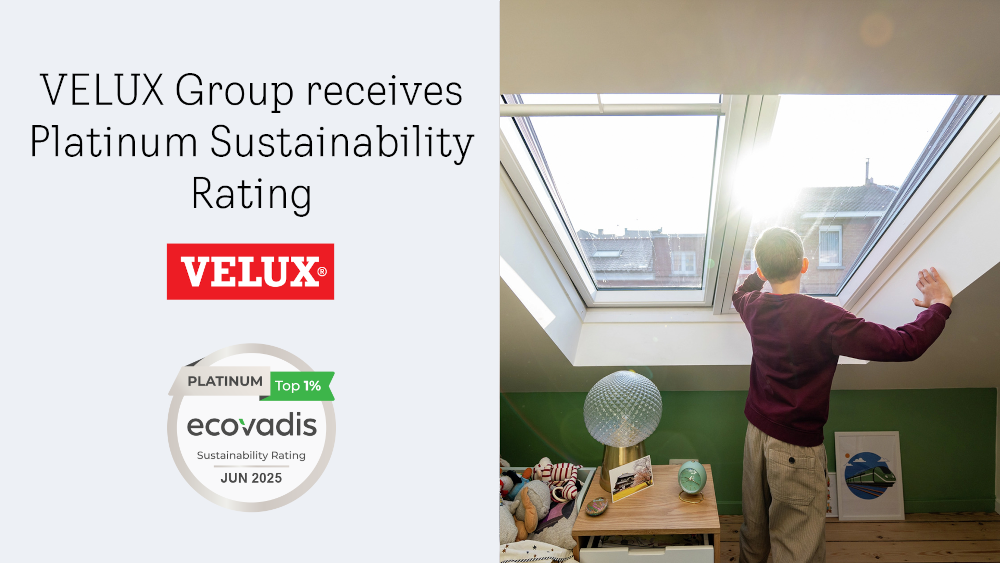 Le groupe VELUX est désormais certifié EcoVadis platine